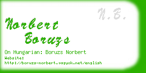 norbert boruzs business card